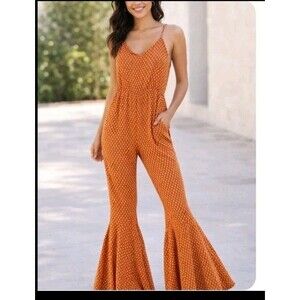 Nectar Clothing Jumpsuit SM Catsuit Maxi Bell Bottoms Ruffled Festival